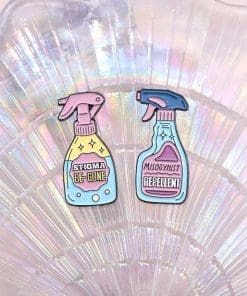 Alternative view of Funny Spray 'Misogynist Repellent' Enamel Pin