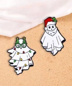 Alternative view of Christmas Ghost 'Holiday Glasses and Lights' Enamel Pin