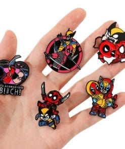 Alternative view of Deadpool & Wolverine 'Playful Chibi' Enamel Pin