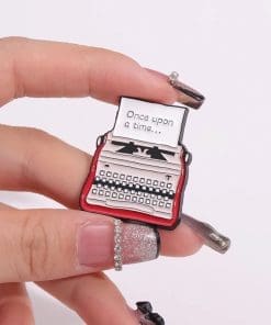 Alternative view of Retro Typewriter 'Once Upon A Time' Enamel Pin