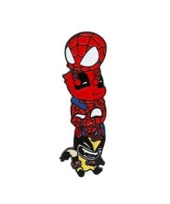Deadpool & Wolverine x Spider-Man Tower Chibi Enamel Pin
