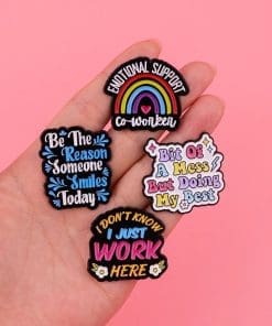 Alternative view of Rainbow 'Emotional Support Co-Worker' Enamel Pin
