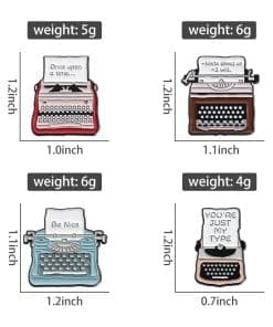 Retro Typewriter 'Be Nice' Enamel Pin - Image 4