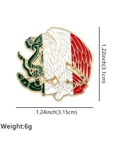 Alternative view of Mexican Eagle Flag Enamel Pin