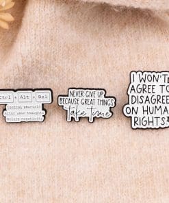 Alternative view of Never Give Up Because Great Things Take Time Enamel Pin