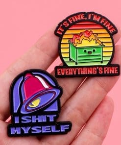 Alternative view of Taco Bell Meme 'I Sht Myself' Enamel Pin