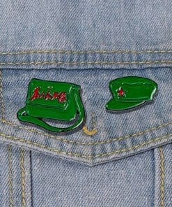 Alternative view of Retro Green Military Hat Enamel Pin