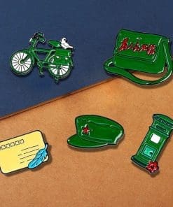Alternative view of Retro Green Postal Mailbox Enamel Pin