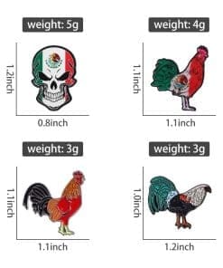 Alternative view of Rooster 'Mexican Flag' Enamel Pin