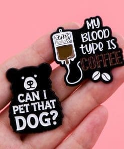 Alternative view of Blood Transfusion ‘My Blood Type is Coffee’ Enamel Pin