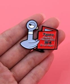 Alternative view of Pigeons 'America's Misunderstood Bird' Enamel Pin