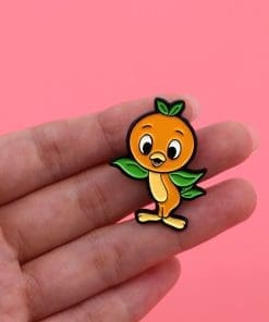 Alternative view of Orange Bird 'Leafy Wings' Enamel Pin