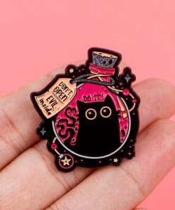 Alternative view of Black Cat Potion 'Don't Open Evil Inside' Enamel Pin