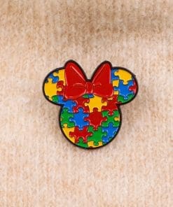Alternative view of Autism Awareness 'Minnie Puzzle' Enamel Pin