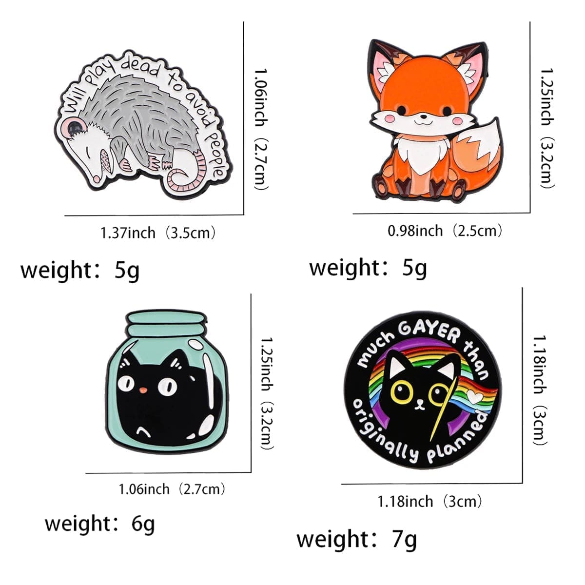 Black Kitten 'Much Gayer Than Originally Planned' Enamel Pin - Image 4