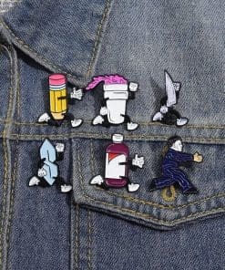Alternative view of Running '90's Cool S' Enamel Pin