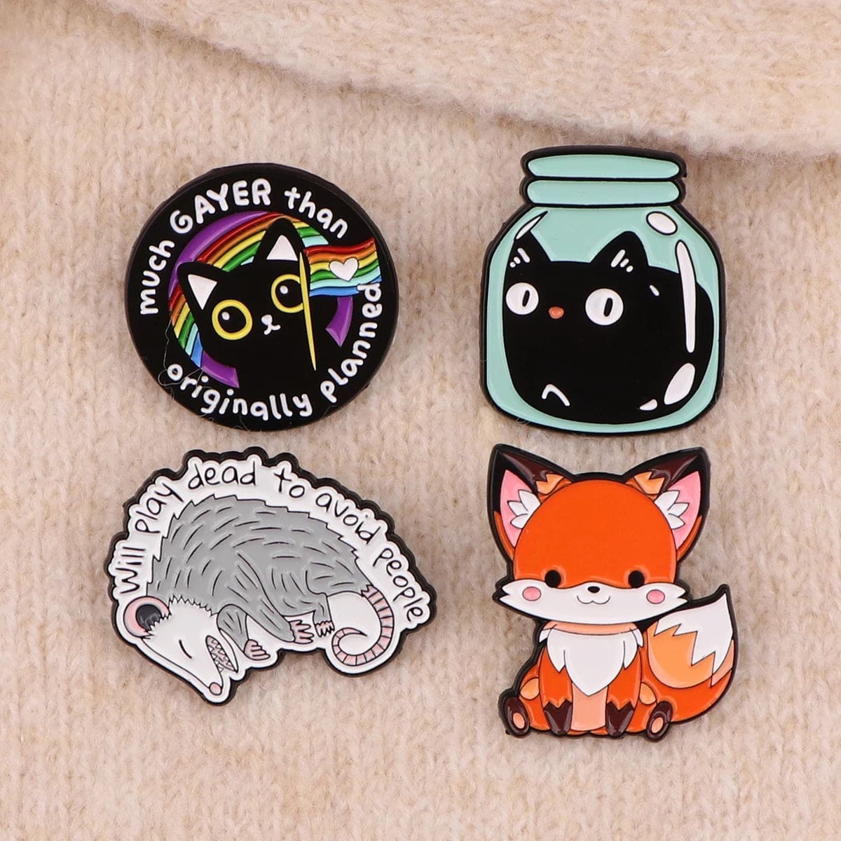 Black Kitten 'Much Gayer Than Originally Planned' Enamel Pin - Image 3