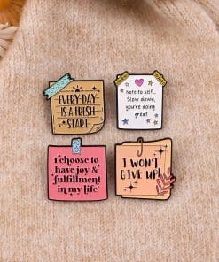 Alternative view of Motivational Note 'I Won't Give Up' Enamel Pin
