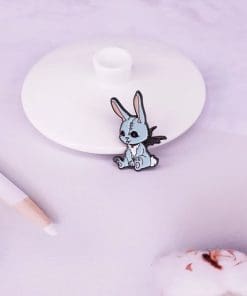 Alternative view of Scary Bat Rabbit Enamel Pin
