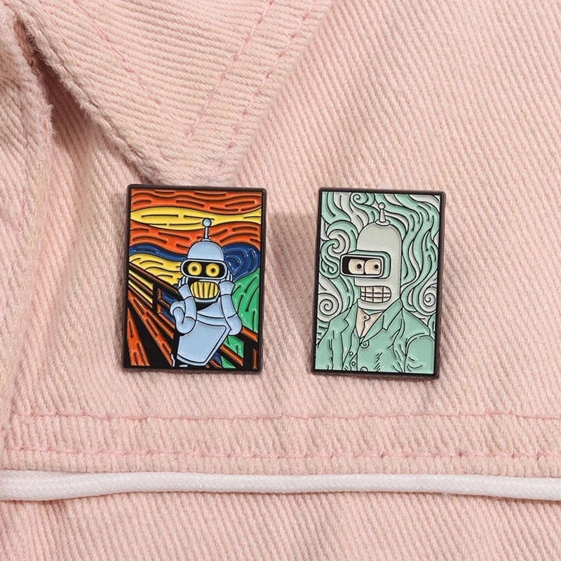Futurama 'Set of 2 Bender Art' Enamel Pin - Image 2