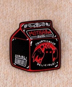 Alternative view of Mothman 'Cryptically Delicious Juice' Enamel Pin