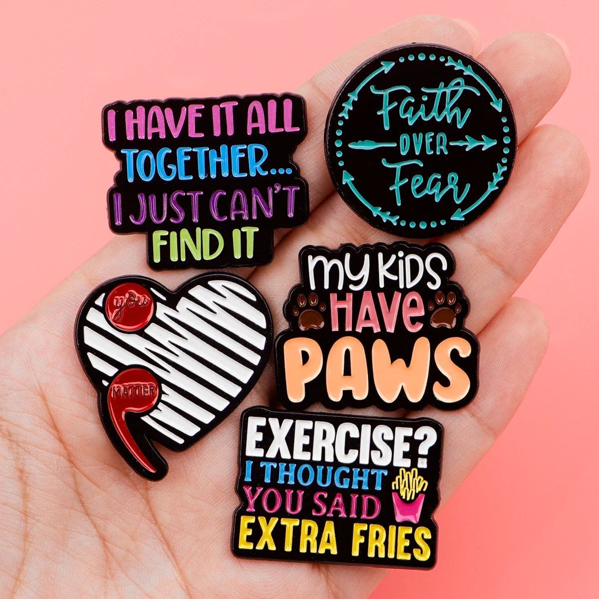 Inspirational 'Faith Over Fear’ Enamel Pin - Image 2