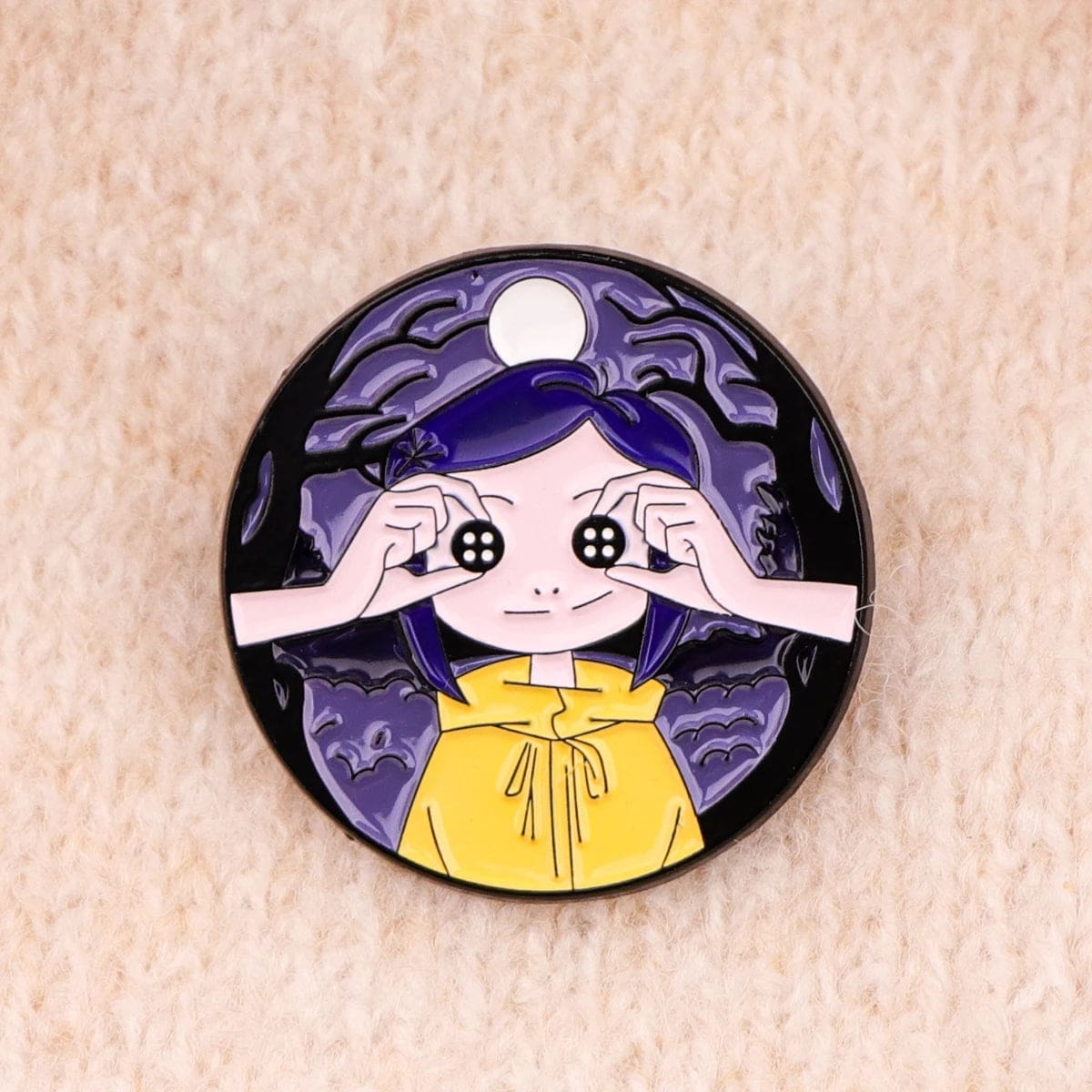 Coraline ‘Coraline Jones | Open Your Eyes’ Enamel Pin - Image 2