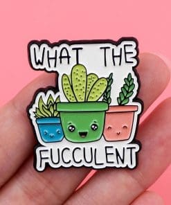 Alternative view of Succulent 'What the Fucculent' Enamel Pin
