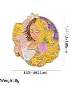 Alternative view of Fairy Tale Princess 'Rapunzel | Two Face' Enamel Pin