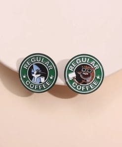 Alternative view of Regular Show 'Rigby and Mordecai Coffee' Enamel Pin