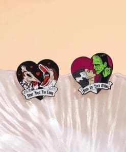 Alternative view of Beetlejuice ‘Barbara & Adam | Never Trust the Living’ Enamel Pin