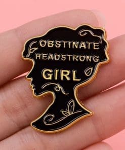 Alternative view of Pride and Prejudice ‘Obstinate Headstrong Girls | Gold’ Enamel Pin