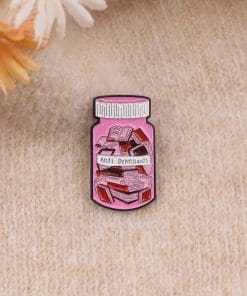 Alternative view of Book Bottle 'Antidepressant' Enamel Pin
