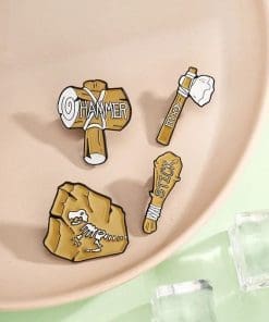 Alternative view of Stone Age Tool 'Stick' Enamel Pin