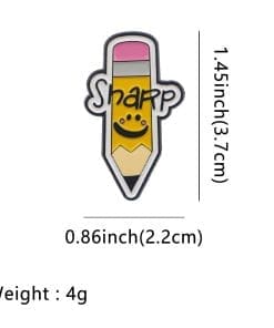 Alternative view of Pencil 'Sharp Face' Enamel Pin