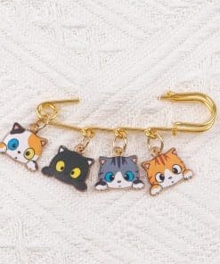 Alternative view of Cat and Dog Charms Enamel Pin