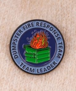 Alternative view of Dumpster 'Fire Response Team Leader' Enamel Pin