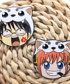Alternative view of Gintama 'Shinpachi Shimura x Sadaharu' Enamel Pin