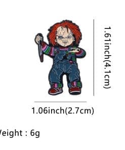 Alternative view of Child’s Play ‘Chucky | Knife Chasing’ Enamel Pin