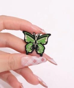 Alternative view of Green Butterfly Enamel Pin