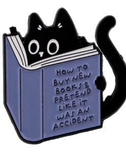 Cat Reader 'How To Buy New Books & Pretend Like It Was An Accident' Enamel Pin