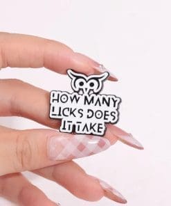Alternative view of Funny Owl 'How Many Licks Does It Takes' Enamel Pin