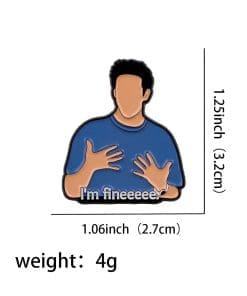 Alternative view of Friends 'Ross Geller | I'm Fineeee' Enamel Pin