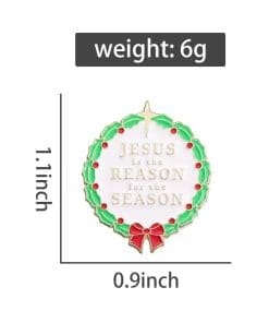Christmas Wreath 'Jesus Is The Reason For The Season' Enamel Pin - Image 4