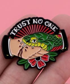 Alternative view of Trust No One Enamel Pin
