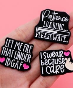 Alternative view of Patience Loading Please Wait Enamel Pin