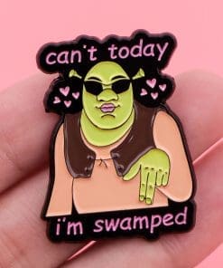 Alternative view of Shrek 'Can't Today I'm Swamped' Enamel Pin