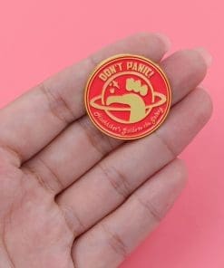 Alternative view of Don't Panic 'Hitchiker's Guide to the Galaxy' Enamel Pin