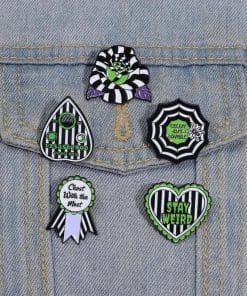 Alternative view of Beetlejuice 'Sandworm Rose' Enamel Pin