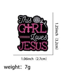 Alternative view of This Girl Loves Jesus Enamel Pin